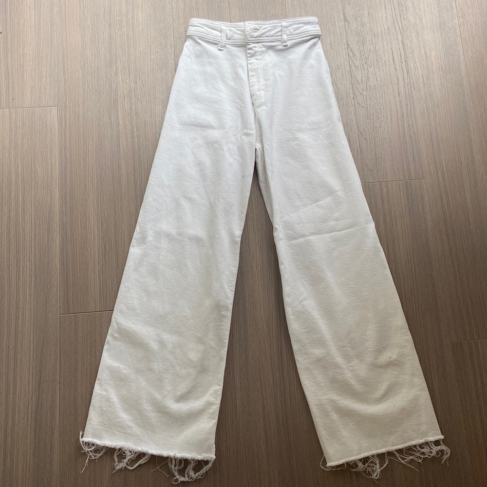 White ZARA Straight Leg Jeans